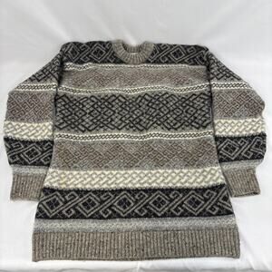Vintage Antartex Country Wool Nordic Gray Pullover Ski Sweater Men's XL